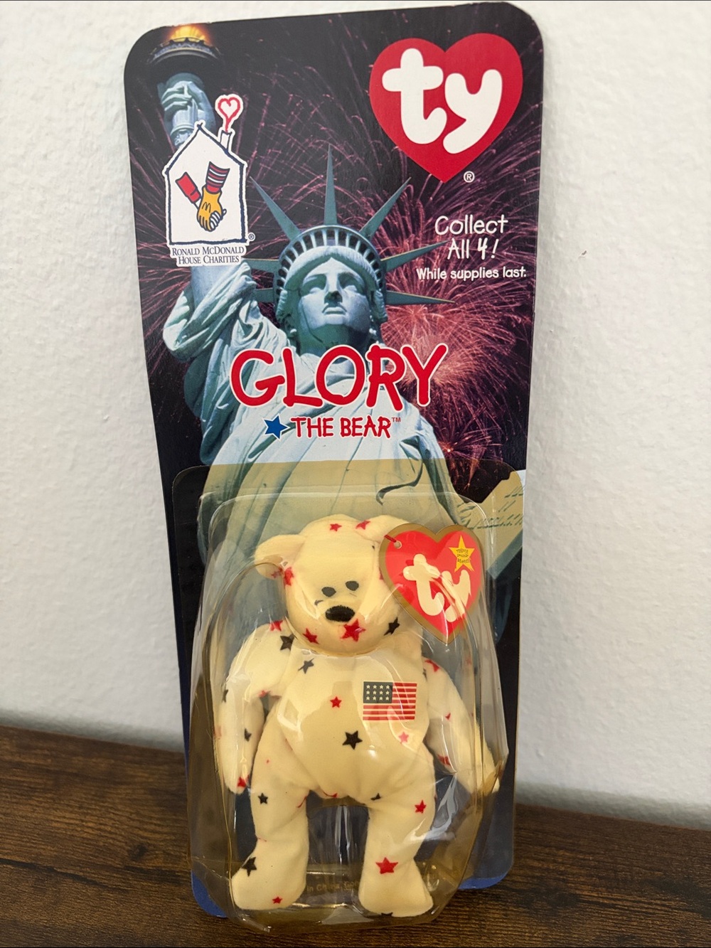 Vintage 1999 McDonald's Ty Glory the Bear in package SEALED